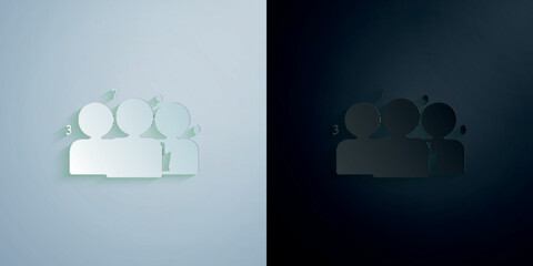 Poster - Collaborate colored paper icon with shadow vector illustration