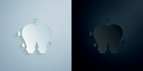 Poster - Brain storming colored paper icon with shadow vector illustration