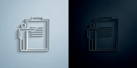 Poster - Questionnaire, report paper icon with shadow vector illustration