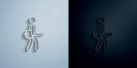 Poster - Real estate paper icon with shadow vector illustration