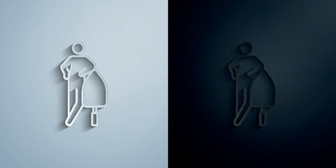 Poster - Builder paper icon with shadow vector illustration