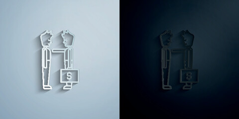 Poster - Bribe, money, contract paper icon with shadow vector illustration