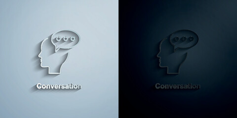 Leinwandbilder - chat, comment, brain paper icon with shadow vector illustration