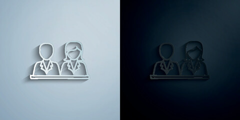 Poster - Pupils sketch paper icon with shadow vector illustration