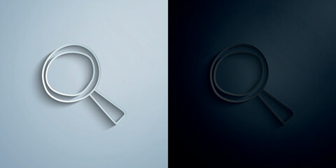 Poster - Magnifier sketch paper icon with shadow vector illustration