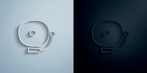 Poster - School bell sketch paper icon with shadow vector illustration