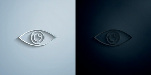 Poster - Eye paper icon with shadow vector illustration
