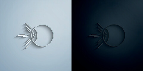 Poster - Reflection from eye paper icon with shadow vector illustration