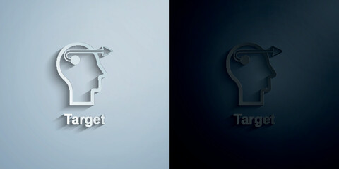 Poster - Human mind, target paper icon with shadow vector illustration