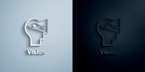 Poster - Human mind, vision paper icon with shadow vector illustration