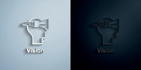 Poster - Human mind, vision paper icon with shadow vector illustration