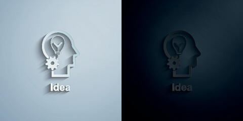 Poster - Human mind, idea paper icon with shadow vector illustration
