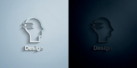 Poster - Human mind, paper icon with shadow vector illustration