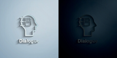 Poster - human mind, dialogue paper icon with shadow vector illustration