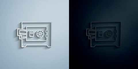 Poster - Safebox, money paper icon with shadow vector illustration