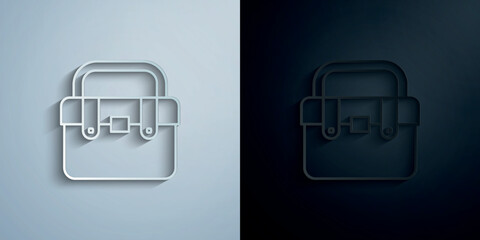 Poster - Briefcase, bag paper icon with shadow vector illustration
