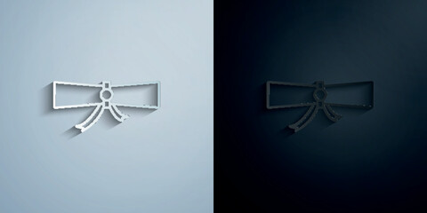 Poster - Scroll, paper paper icon with shadow vector illustration
