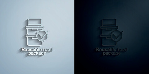 Poster - Reusable food package paper icon with shadow vector illustration