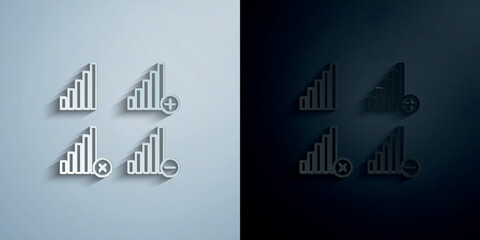 Aufkleber - Set of signal paper icon with shadow vector illustration