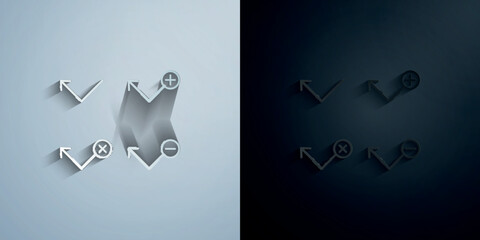 Poster - Set of outgoing calls paper icon with shadow vector illustration