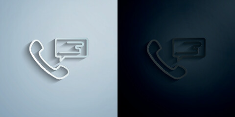 Fototapete - Quit smoking, phone paper icon with shadow vector illustration