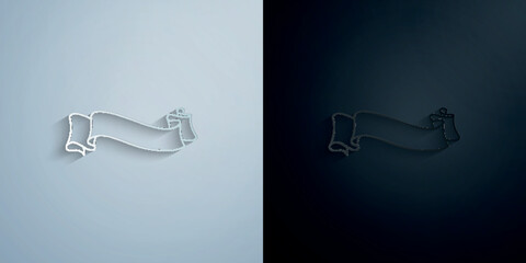 Poster - Banner, ribbon paper icon with shadow vector illustration