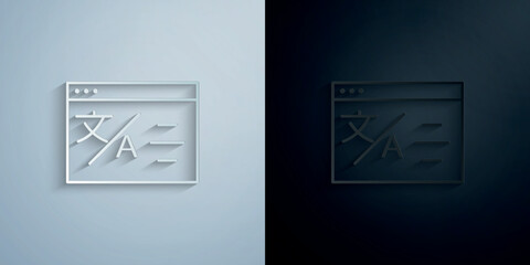Poster - Online translator paper icon with shadow vector illustration