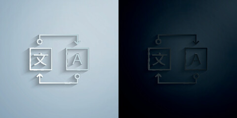 Poster - Translation paper icon with shadow vector illustration