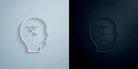 Poster - Man, translator paper icon with shadow vector illustration