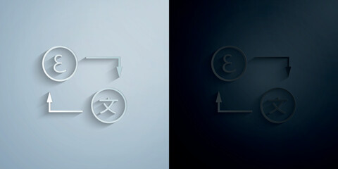 Poster - Translation, words paper icon with shadow vector illustration
