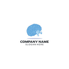 Wall Mural - brain character logo design