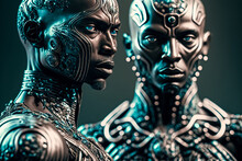 Aliens, Extraterrestrial Civilizations. Digital Art	