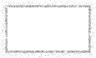 Wall Mural - silver glitter rectangle frame, abstract shiny long border with glitter particle and shining star is