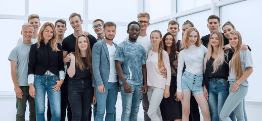 Wall Mural - group of successful young people standing together.