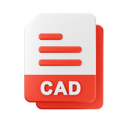 Fototapete - file CAD type icon illustration 3d render