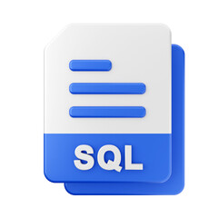 Fototapete - file SQL type icon illustration 3d render