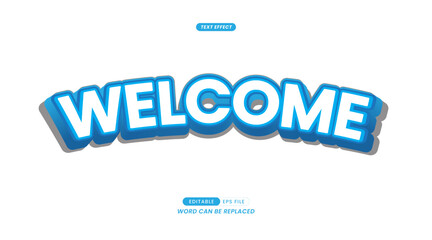 Wall Mural - Welcome 3D Text Effect. easy to use and edit