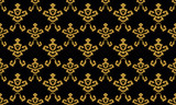 Fototapeta Tęcza - Damask Fleur de Lis pattern seamless vector background wallpaper Fleur de Lis pattern Scandinavian batik Digital texture Design for print printable fabric saree border.