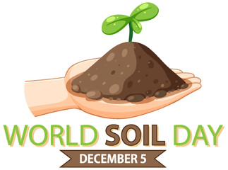 Wall Mural - world soil day text for banner or poster design