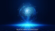 © Tex vector - Abstract digital world and perspective digital connection network concept blockchain technology digital finance decentralized defi cryptocurrencies On a blue background, modern, futuristic, hi-tech.
