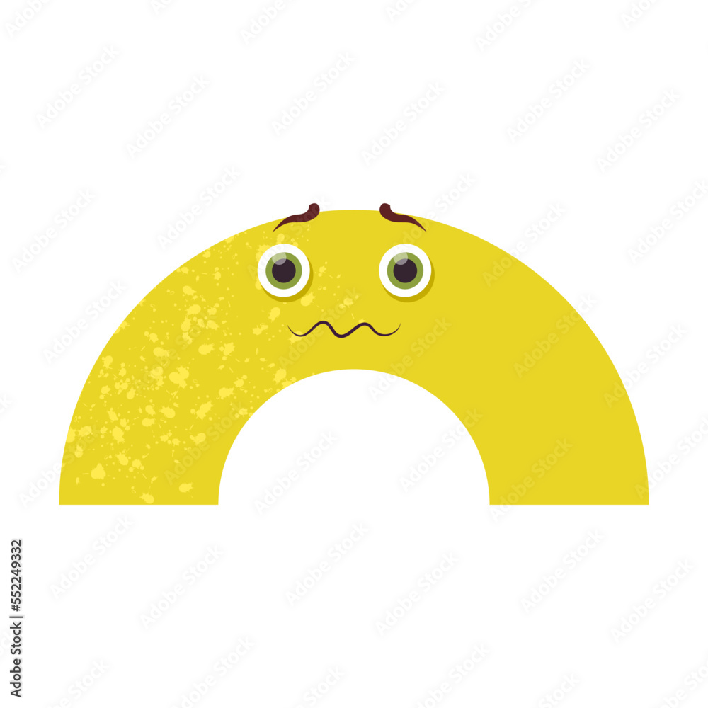 Cute geometric cartoon character vector illustration. Geometric figure with faces for kids isolated on white background