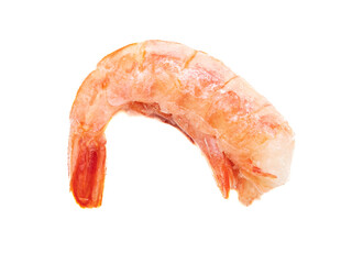 Poster - Shrimp tail on a white background.