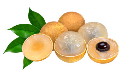 Fresh longan on white background, Longan on White Background PNG File.