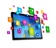 © daboost - Tablet PC and flying apps icons