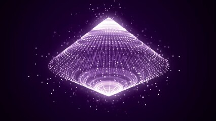 Poster - Futuristic digital shape from dots and lines. Network connection structure. Big data visualization. 3D rendering.	
