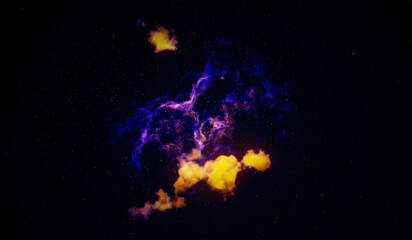 Wall Mural - colorful space background with nebula and stars. 3d rendering.