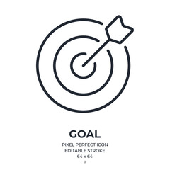 Wall Mural - goal and focus editable stroke outline icon isolated on white background flat vector illustration. p