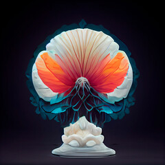 Aufkleber - shell on a blue background