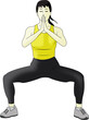 Woman doing healthy aerobic exercises isolated on transparent background.	