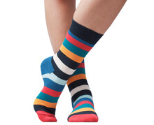 Model Posing With Multicolor Socks